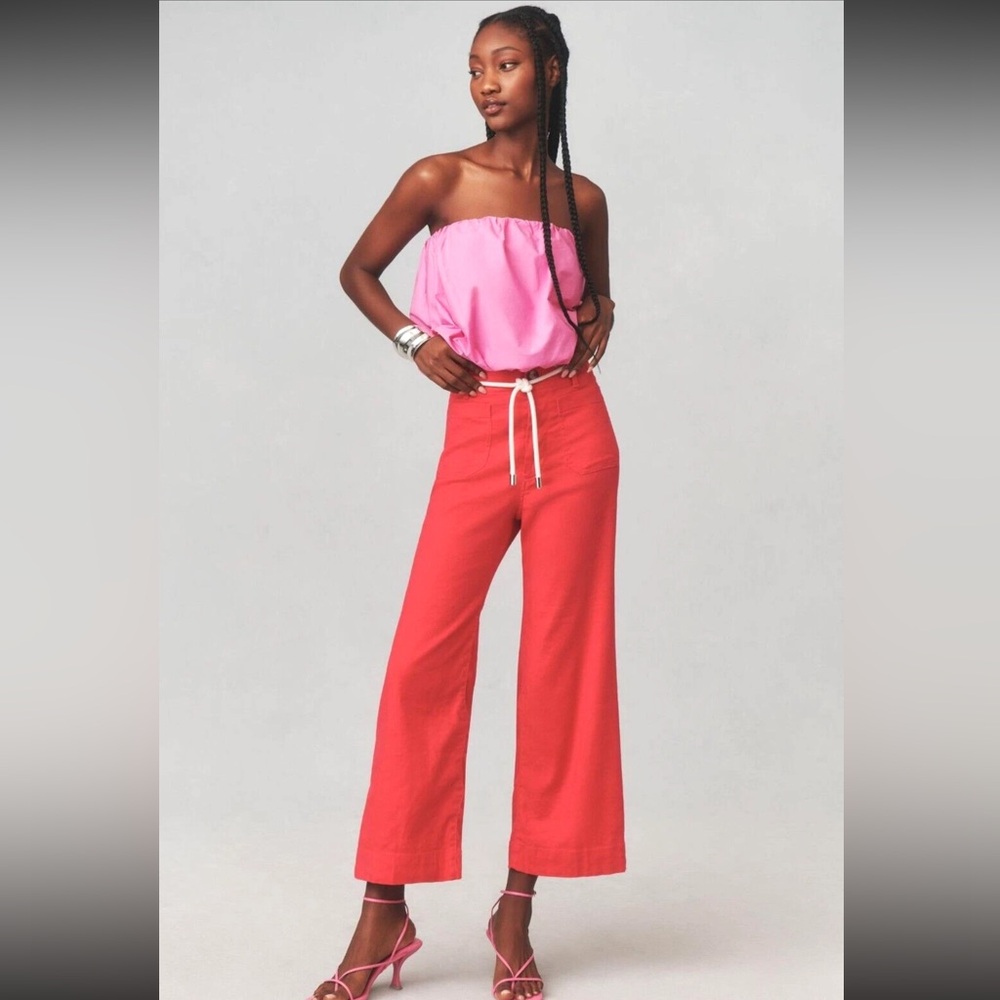 Anthropologie The Colette Wide Leg Crop Pants